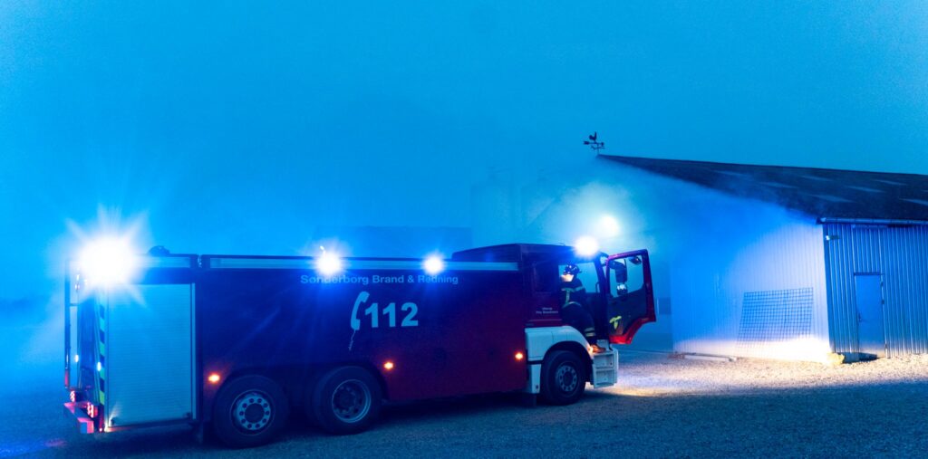 Stor indsatsøvelse hos det frivillige brandværn i Ullerup