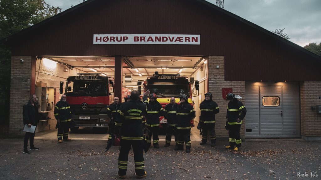 Kom tæt på når Hørups brandmænd øver