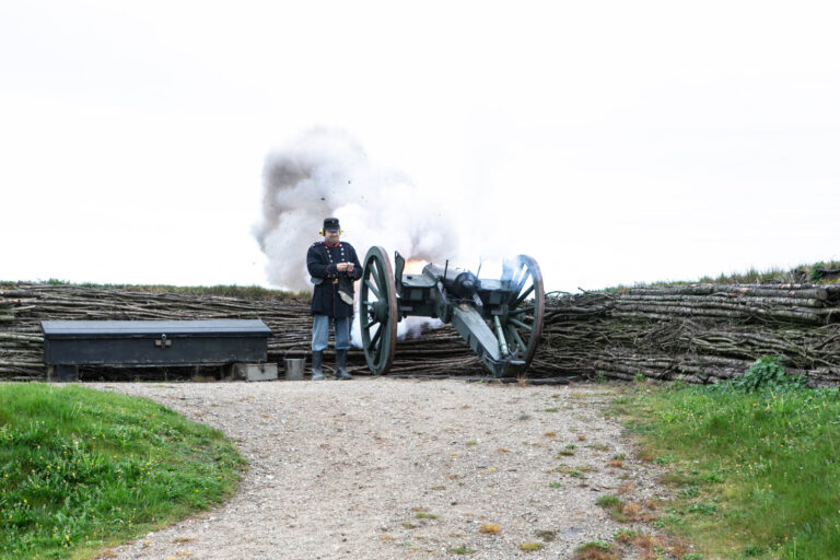 Kanonbrag fra skansen i Dybbøl