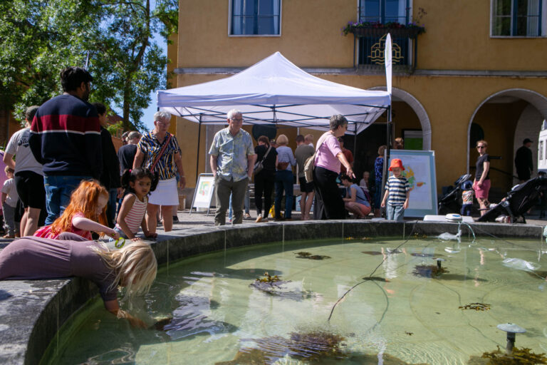 Masser af børn og voksne kom tæt på fisk