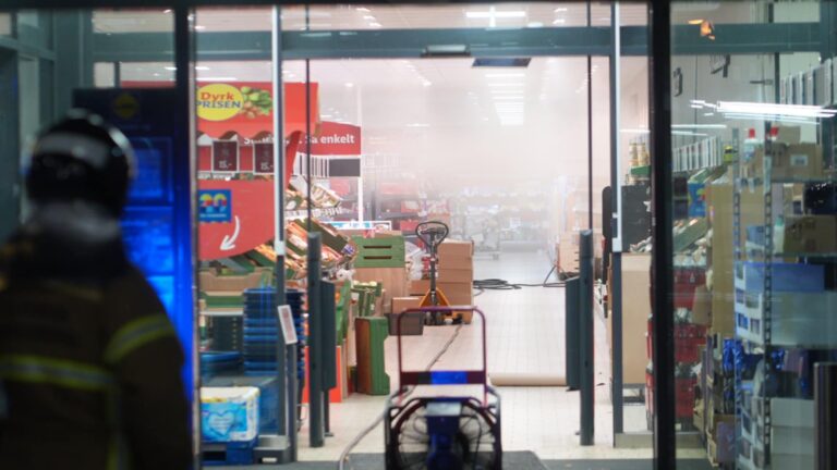 Brand i dagligvarebutik