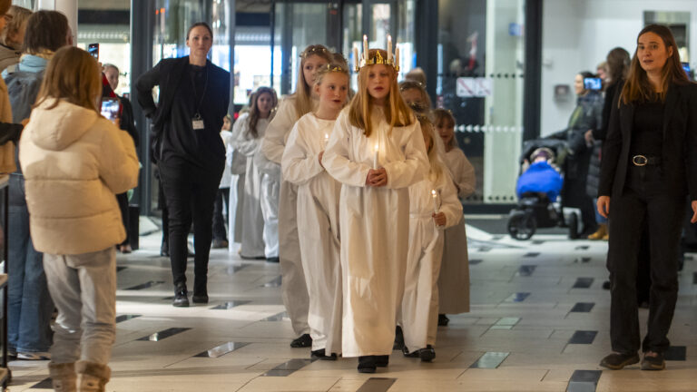 Stort Lucia-optog i Borgen