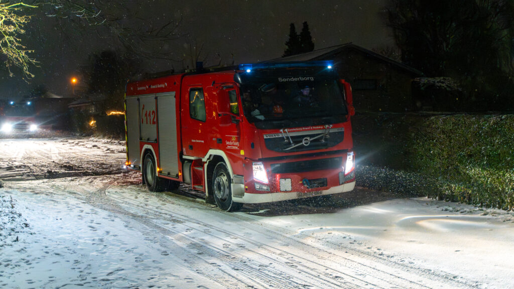 Brandfolkene øvede sig i kulden