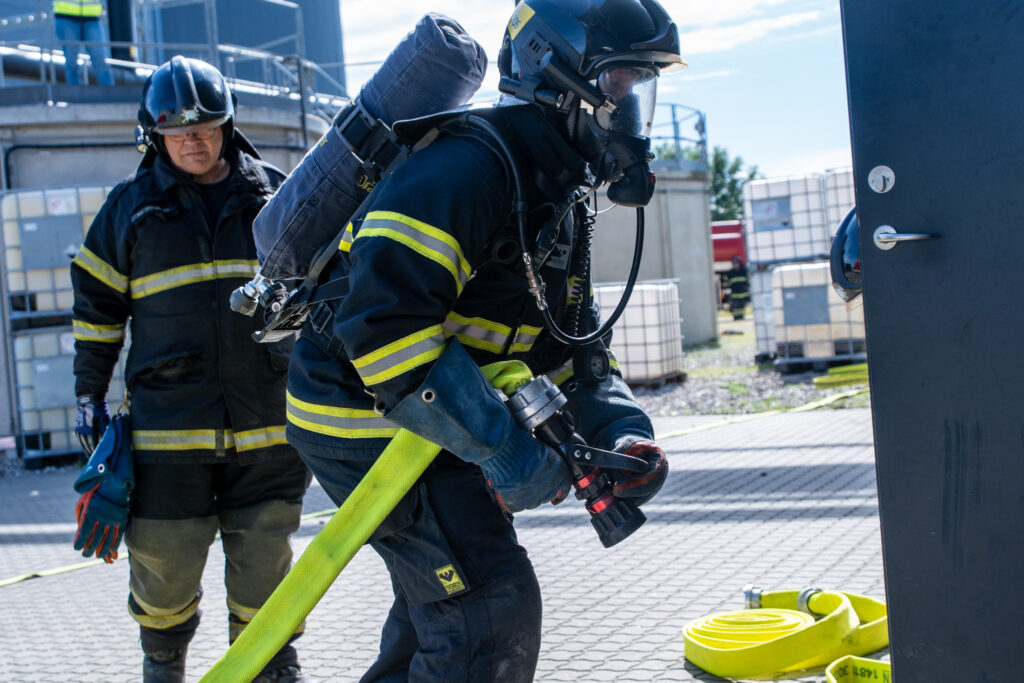 Brandværnet holdt øvelse på biogasanlægget